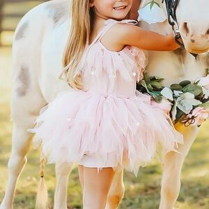 Charming Pink Tulle Kids Dress